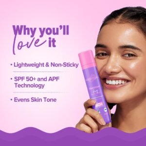 Aqualogica Illuminate+ Dewy Sunscreen Gel SPF 50+ PA++++ | Hydrating & Brightening with Wild Berries & Alpha Arbutin – 50 g