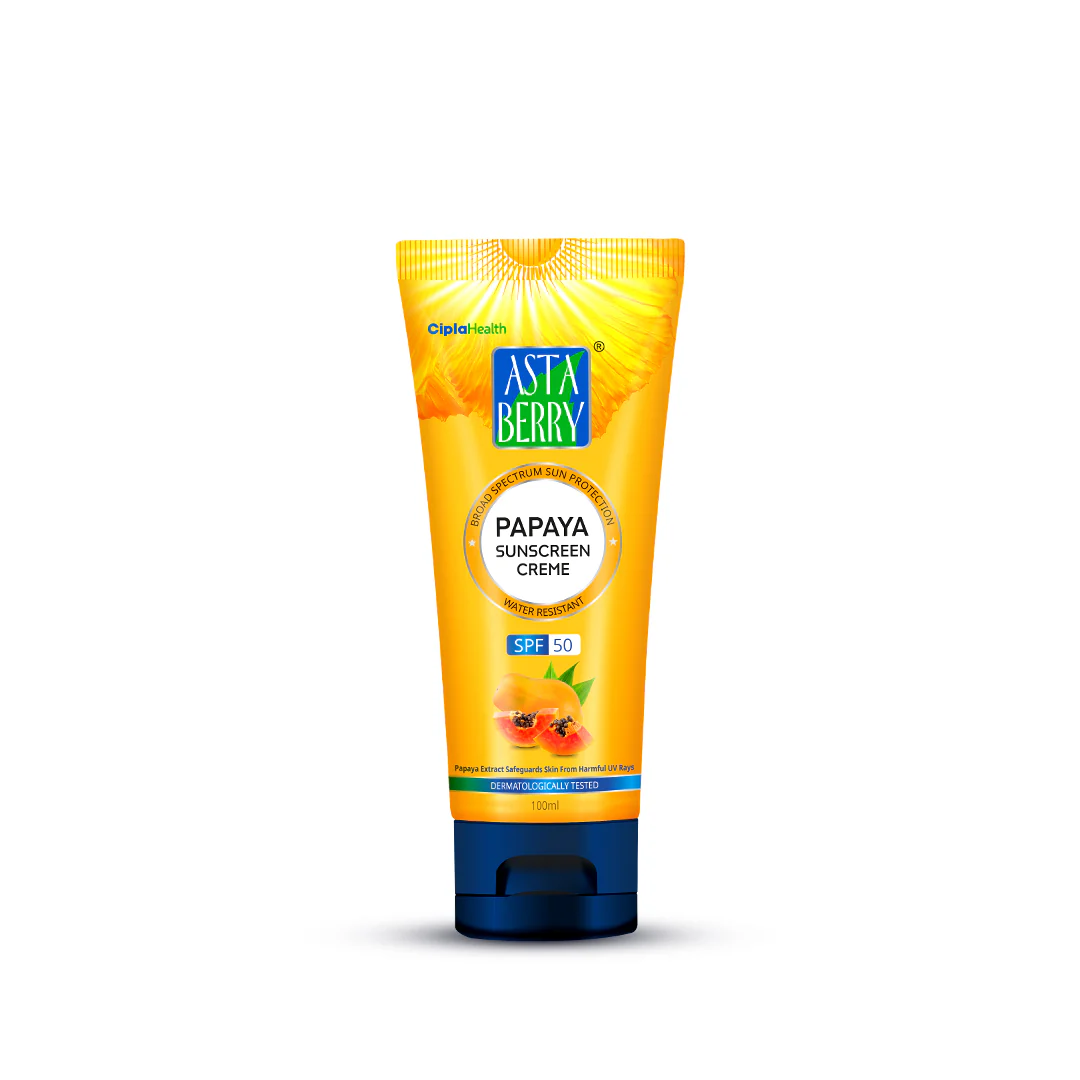 Astaberry Papaya Sunscreen Cream SPF 50 PA+++ | Matte Finish with Papaya Extract – Lightweight Daily UV Protection – 50 ml - Image 4