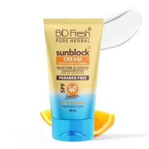BioFresh Herbals Sunblock Cream SPF 40 – Hydrating, Non-Greasy Daily Sunscreen with Collagen & Vitamin E - 60 ml