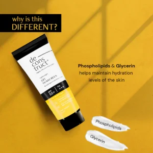 Deconstruct Face Gel Sunscreen SPF 50+ PA+++ | Lightweight, Oil-Free, No White Cast – 50g