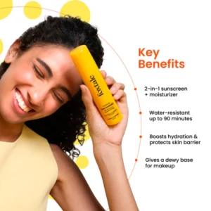 Foxtale SPF 70 Niacinamide Dewy Sunscreen PA++++ | Dewy, Non-Greasy, Anti-Tan & Hydrating UV Guard – 50 ml