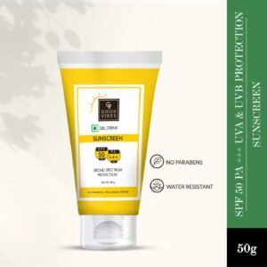 Good Vibes SPF 50 PA+++ Gel Creme Sunscreen | Lightweight, Moisturizing & Anti-Aging Protection – 50g