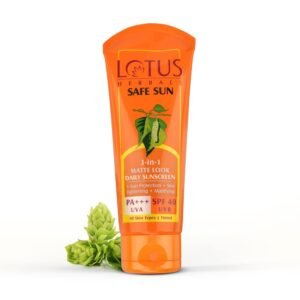 Lotus Herbals Safe Sun 3-In-1 Tinted Daily Sunscreen SPF-40 | Matte Look, Instant BB Glow & Broad-Spectrum UV Protection – 100 g