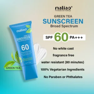 Maliao Green Tea Sunscreen SPF 60 PA+++ | Lightweight, Non-Greasy & Hydrating Sun Protection – 100g