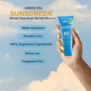 Maliao Green Tea Sunscreen SPF 60 PA+++ | Lightweight, Non-Greasy & Hydrating Sun Protection – 100g