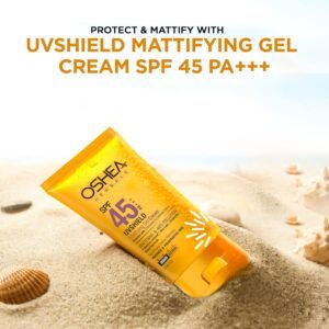 Oshea Herbals UVShield Mattifying Gel Sunscreen SPF 45 PA+++ | Non-Greasy, Water-Resistant, UVA+UVB & Blue Light Protection – 120 g