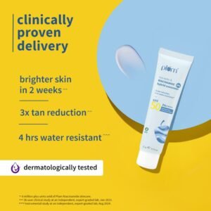 Plum 2% Niacinamide & Rice Water Sunscreen SPF 50 PA+++ – Lightweight Daily Sunscreen for All Skin Types | Brightening, Anti-Tan & Dark Spot Correction | 15g