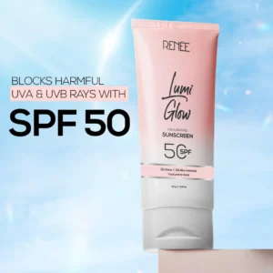 RENEE Lumi Glow Highlighting Sunscreen SPF 50 | Lightweight, Non-Sticky, Radiant Glow with Niacinamide & Hyaluronic Acid – 50 g