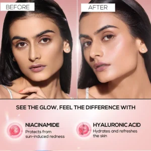 RENEE Lumi Glow Highlighting Sunscreen SPF 50 | Lightweight, Non-Sticky, Radiant Glow with Niacinamide & Hyaluronic Acid – 50 g