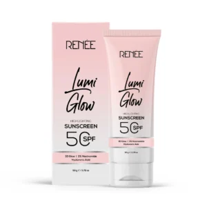 RENEE Lumi Glow Highlighting Sunscreen SPF 50 | Lightweight, Non-Sticky, Radiant Glow with Niacinamide & Hyaluronic Acid – 50 g