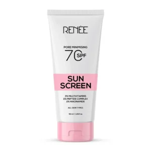 RENEE Pore Minimizing Sunscreen SPF 70 PA++++ | Oil-Free, Lightweight with Niacinamide, Peptides & Multivitamins – 50 ml