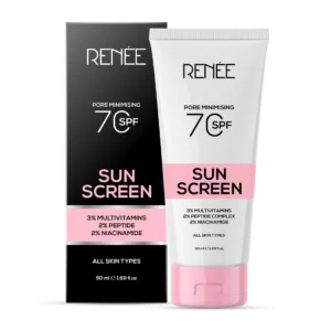 RENEE Pore Minimizing Sunscreen SPF 70 PA++++ | Oil-Free, Lightweight with Niacinamide, Peptides & Multivitamins – 50 ml
