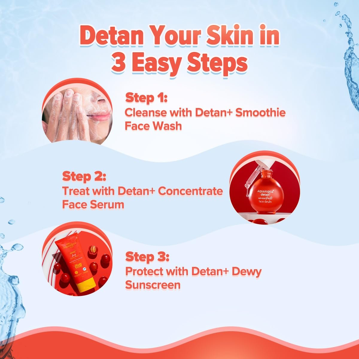 Aqualogica Detan+ Smoothie Face Wash with Glycolic Acid & Cherry Tomato – Tan Removal, Hydration & Gentle Exfoliation - 100ml - Image 3