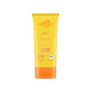 Aqualogica Glow+ Dewy Sunscreen Gel SPF 50+ PA++++ | Hydrating, Brightening, Anti-Pollution & Blue Light Protection – 80g
