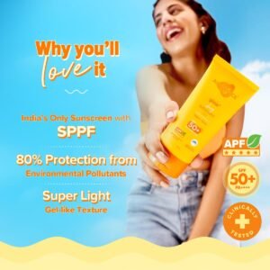 Aqualogica Glow+ Dewy Sunscreen Gel SPF 50+ PA++++ | Hydrating, Brightening, Anti-Pollution & Blue Light Protection – 80g