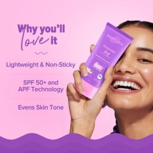 Aqualogica Illuminate+ Dewy Sunscreen Gel SPF 50+ PA++++ | Brightening, Hydrating, Anti-Pollution & Blue Light Protection – 80 g