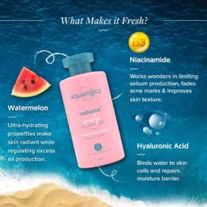 Aqualogica Radiance+ Body Wash – Watermelon & Niacinamide | Hydrating Shower Gel – 250ml