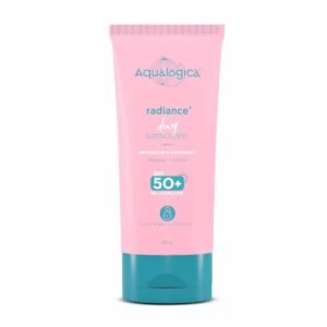 Aqualogica Radiance+ Dewy Sunscreen Gel SPF 50+ PA+++ | Lightweight, Non-Sticky, Niacinamide-Infused | 80 g
