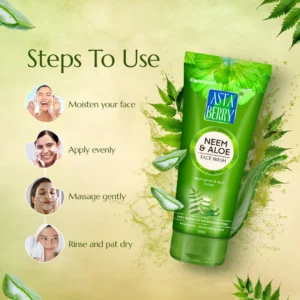 Astaberry Neem & Aloe Face Wash | Oil Control Face Wash with Neem, Aloe Vera & Basil – 100 ml