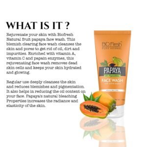 Bio Fresh Papaya Face Wash | Cleansing & Nourishing Herbal Face Wash for Glowing Skin – 60 ml