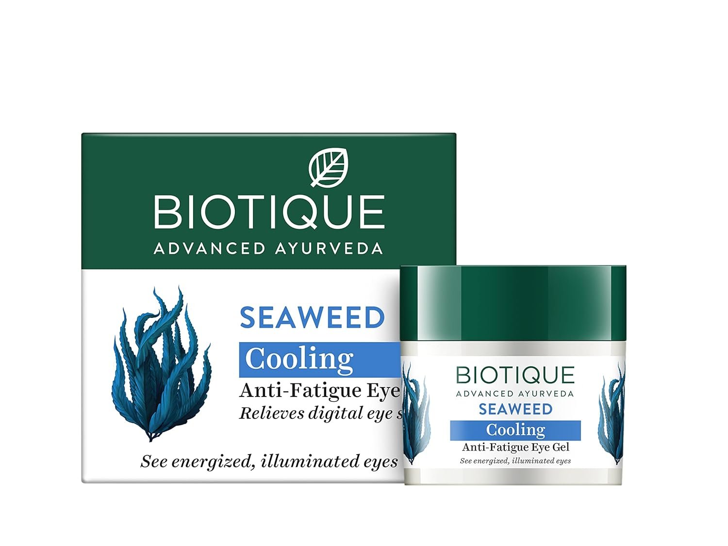 Biotique Bio Seaweed Revitalizing Anti-Fatigue Eye Gel – Reduces Dark Circles & Puffiness, 15g