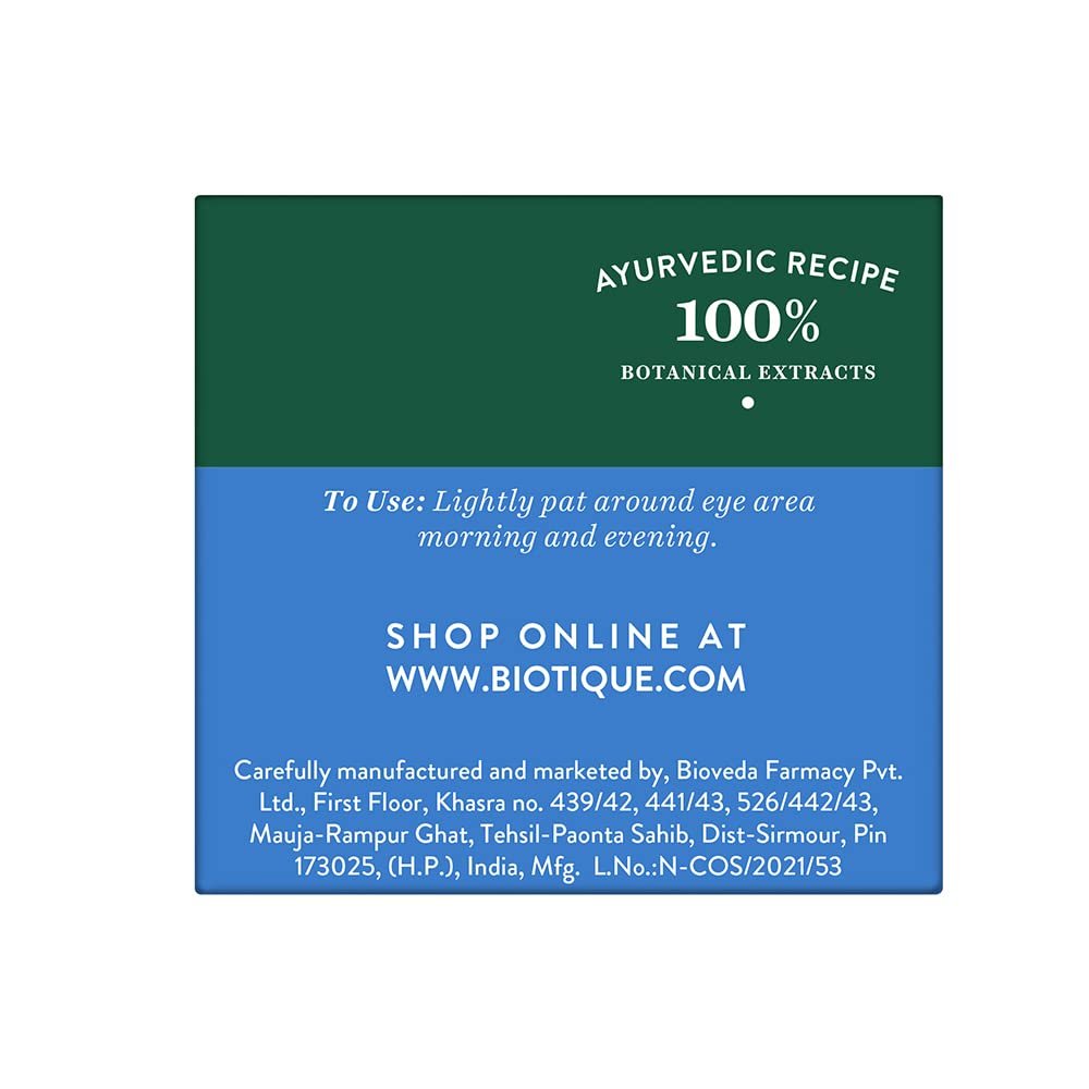 Biotique Bio Seaweed Revitalizing Anti-Fatigue Eye Gel – Reduces Dark Circles & Puffiness, 15g - Image 2