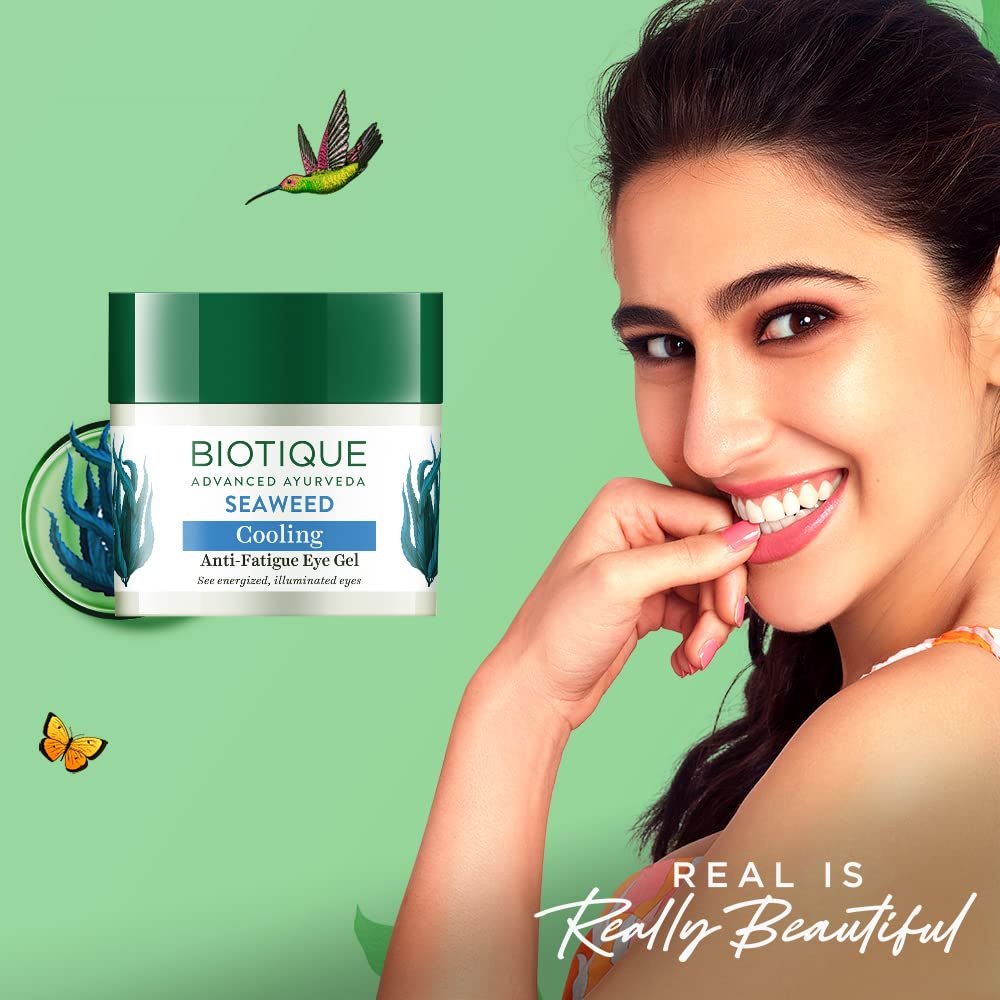Biotique Bio Seaweed Revitalizing Anti-Fatigue Eye Gel – Reduces Dark Circles & Puffiness, 15g - Image 4
