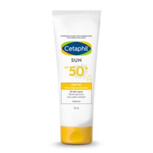 Cetaphil Sun SPF 50 Sunscreen | Lightweight Gel, Water-Resistant, Vitamin E – 50 ml
