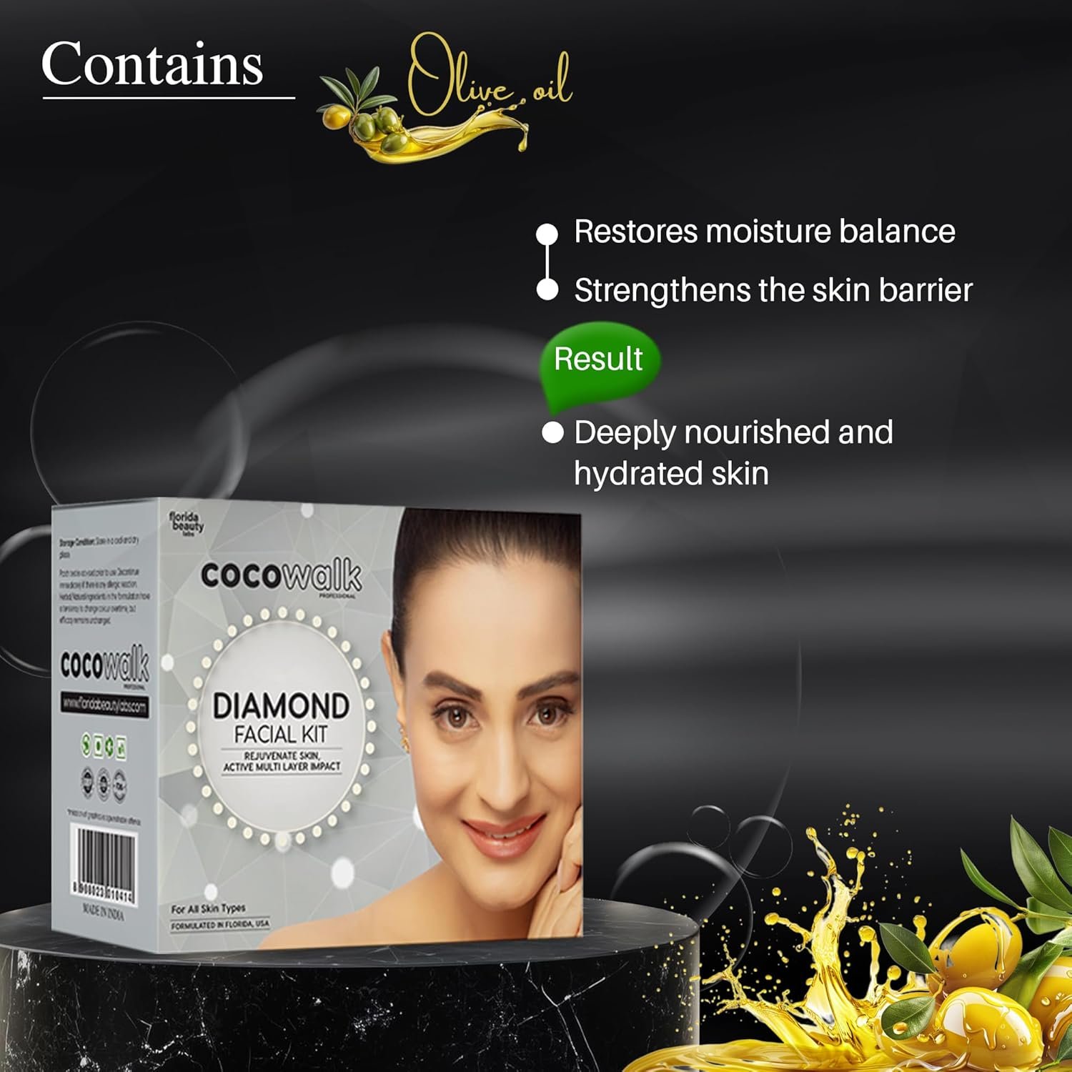 Cocowalk Diamond Facial Kit – 6 Step Brightening & Repair – Aloe Vera & Diamond – 60g - Image 4