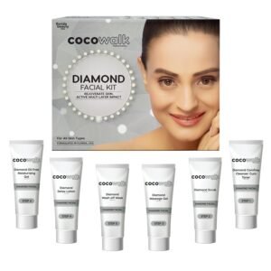 Cocowalk Diamond Facial Kit – 6 Step Brightening & Repair – Aloe Vera & Diamond – 60g