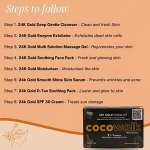 Cocowalk Professional 24K Gold Facial Kit – Brightening & Sun Protection – Rosemary Extract – 80g