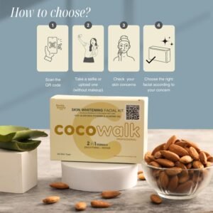 Cocowalk Professional Whitening Facial Kit – Brightening & Hydrating – Aloe Vera & Almond Oil – 50g