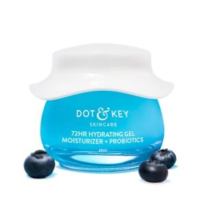Dot & Key 72Hr Hydrating Gel Moisturizer with Hyaluronic Acid, Probiotics & Rice Water – Lightweight, Oil-Free Face Cream – 60ml