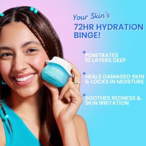 Dot & Key 72Hr Hydrating Gel Moisturizer with Hyaluronic Acid, Probiotics & Rice Water – Lightweight, Oil-Free Face Cream – 60ml