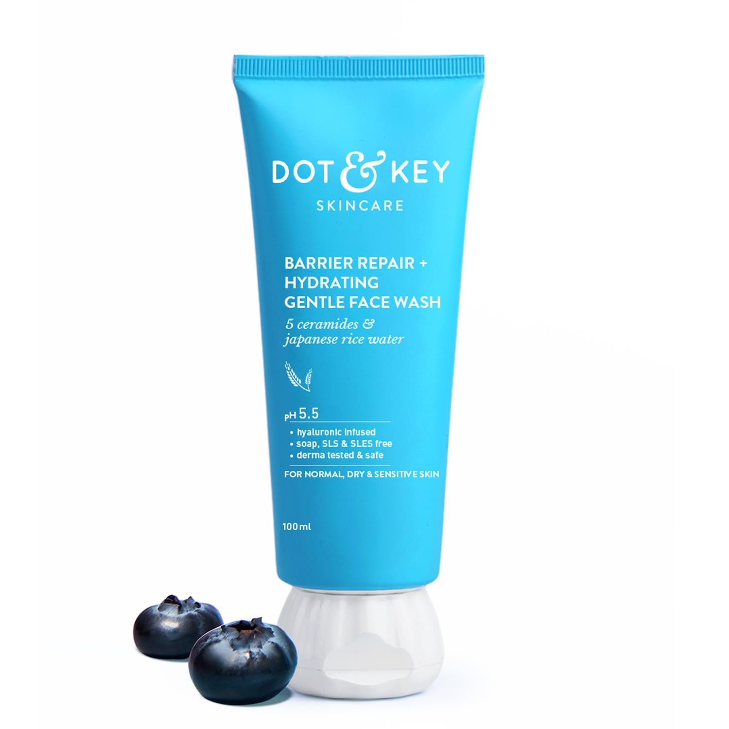 Dot & Key Barrier Repair + Hydrating Gentle Face Wash with Probiotics & Ceramides – Sulphate-Free Cleanser for Dry, Normal & Sensitive Skin - 100ml - Image 2