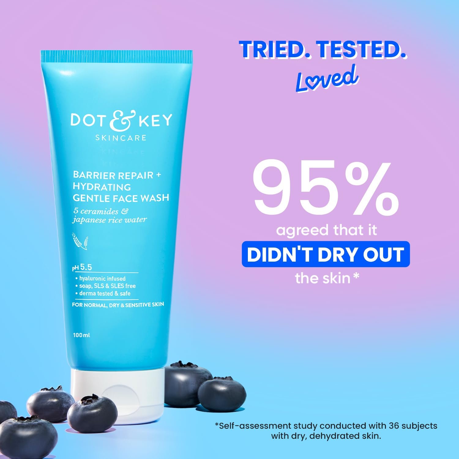 Dot & Key Barrier Repair + Hydrating Gentle Face Wash with Probiotics & Ceramides – Sulphate-Free Cleanser for Dry, Normal & Sensitive Skin - 100ml - Image 6