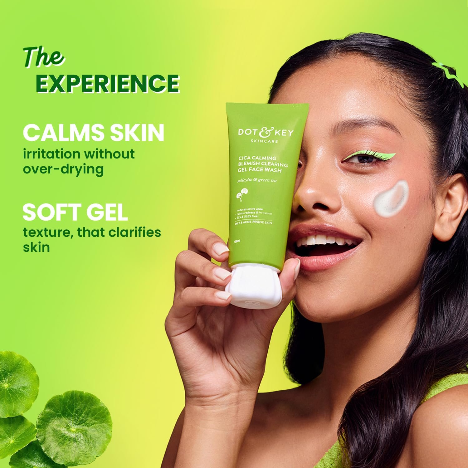 Dot & Key CICA Face Wash with 2% Salicylic Acid & Green Tea – Sulphate-Free Oil Control Cleanser for Acne-Prone, Oily & Sensitive Skin - 100ml - Image 3