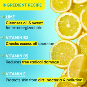 Dot & Key Lime Rush Sports Face Wash – Deep Cleansing Oil, Sweat & Dirt | Sulphate-Free, Non-Drying Cleanser for All Skin Types - 100ml