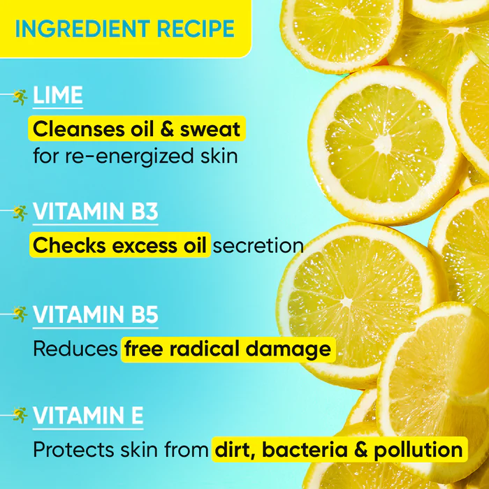 Dot & Key Lime Rush Sports Face Wash – Deep Cleansing Oil, Sweat & Dirt | Sulphate-Free, Non-Drying Cleanser for All Skin Types - 100ml - Image 4