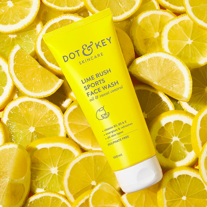 Dot & Key Lime Rush Sports Face Wash – Deep Cleansing Oil, Sweat & Dirt | Sulphate-Free, Non-Drying Cleanser for All Skin Types - 100ml