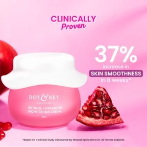 Dot & Key Night Reset Retinol + Ceramide Night Cream – Anti-Aging, Reduces Fine Lines & Wrinkles – 60ml