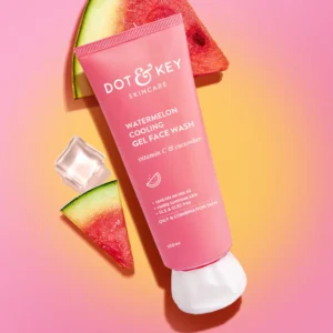 Dot & Key Watermelon Cooling Gel Face Wash with Vitamin C & Cucumber – Oil-Free Cleanser for Glowing, Smooth & Oil-Controlled Skin - 100ml