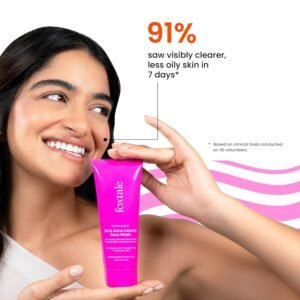 Foxtale Oil & Acne Control Face Wash | 2% Salicylic Acid + Niacinamide | Anti-Acne, Oil Control & Non-Drying Cleanser – 100ml