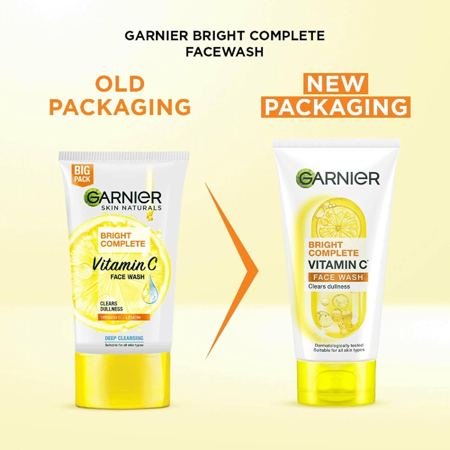 Garnier Skin Naturals Bright Complete Vitamin C Face Wash – Brightening Daily Cleanser for Glowing Skin - 150g - Image 2