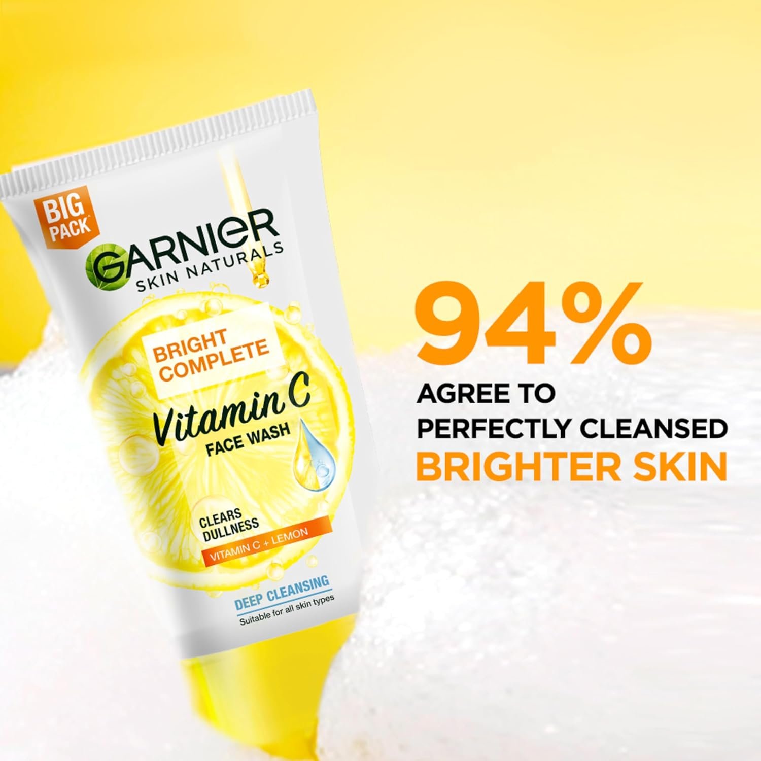 Garnier Skin Naturals Bright Complete Vitamin C Face Wash – Brightening Daily Cleanser for Glowing Skin - 150g - Image 4