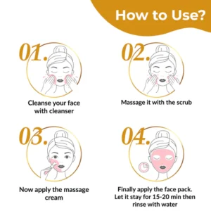 Good Vibes Gold Natural Glow Facial Kit – | 4 Step Routine for Healthy, Glowing Skin – 40g