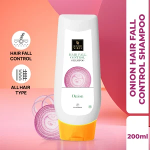 Good Vibes Onion Hairfall Control Shampoo – Strengthens Hair & Reduces Hair Fall, 180ml