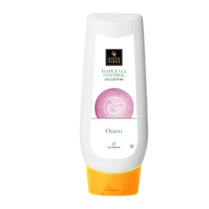 Good Vibes Onion Hairfall Control Shampoo – Strengthens Hair & Reduces Hair Fall, 180ml