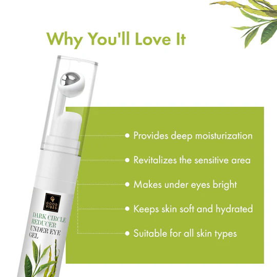 Good Vibes Seaweed & Green Tea Under Eye Gel – Dark Circle & Puffiness Reducer, 30ml - Image 3
