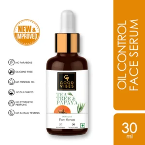 Good Vibes Tea Tree & Papaya Oil Control Face Serum – Acne & Blemish Reduction – 30ml